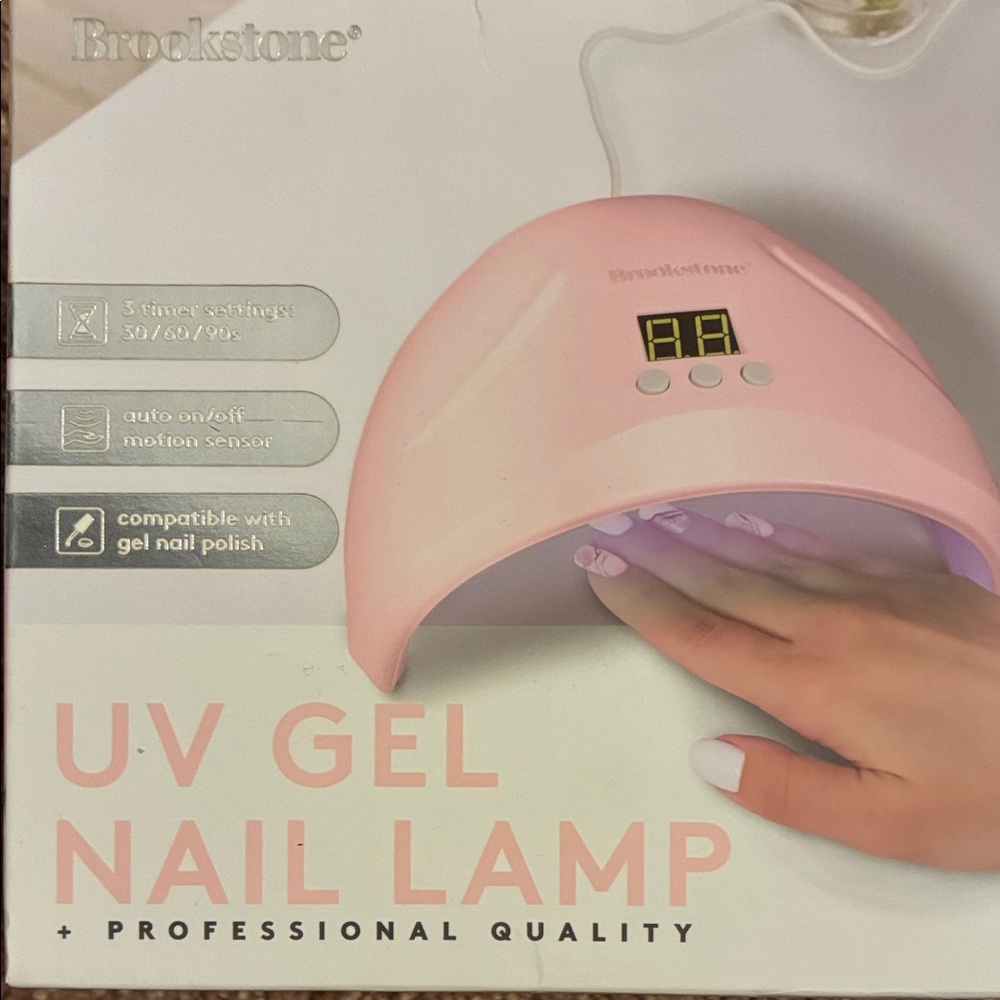 Brookstone Pink LED UV Gel Nail Lamp with Digital Timer